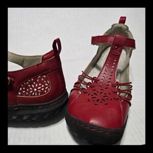 JBU by Jambu Mary Jane Flats, Sahara red non slip all terran, 8